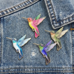 Emaille pins kolibrie, kleurrijke vogelbroche, schattige reversspeld kolibrie, natuursieraden, cadeau vogelliefhebber, dierenpin