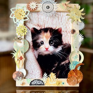 Decorative 3D Frame: White Sage with Copper, with FREE flower graphic