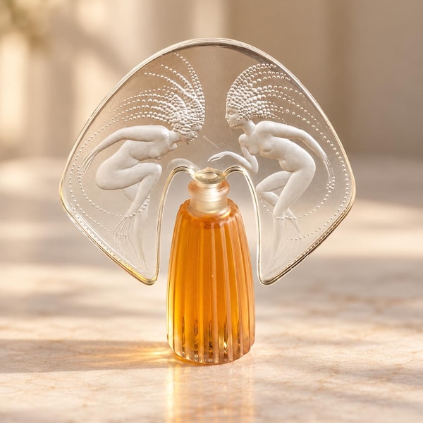 Vintage Lalique Ondines 1998 Perfume en miniatura 4,5 ml – Botella de coleccionista escultórica poco común – Hecho en Francia