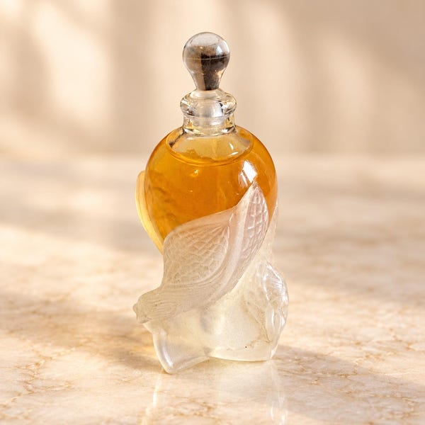 Vintage Lalique Sylphide Parfum Miniatura 4,5 ml – Botella de perfume de vidrio esmerilado – Coleccionable Lalique Francia