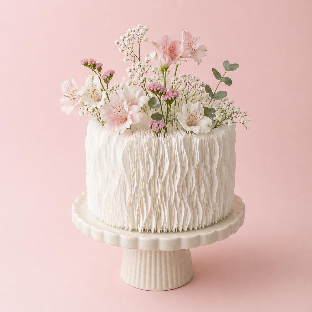 Edible Precut Wafer Paper Ruffles for Cake Decorating |60precut Strips ...