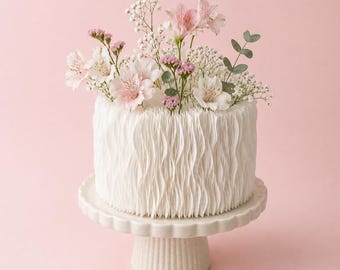 Edible Precut Wafer Paper Ruffles for Cake Decorating |60Precut Strips for Easy Wedding Cake Texture |Wafer Paper Cake Decoration