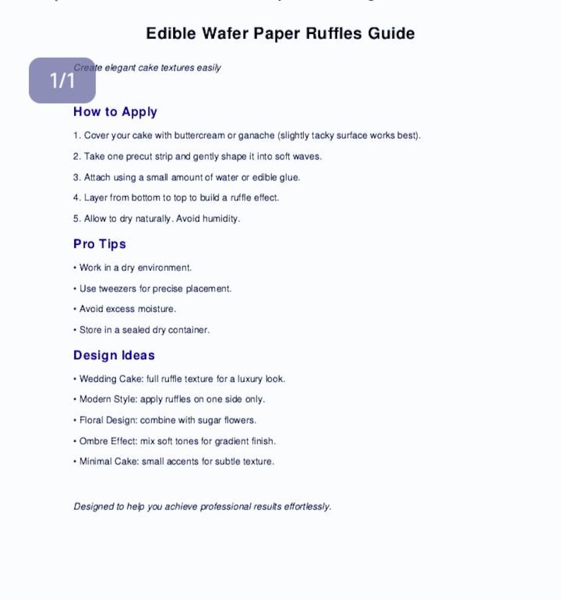 Edible Precut Wafer Paper Ruffles for Cake Decorating |60precut Strips ...