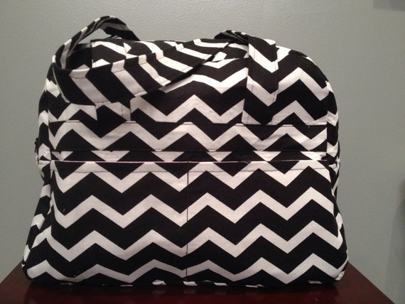 Black & White Chevron Diaper Bag Doctor's Bag Style | Etsy