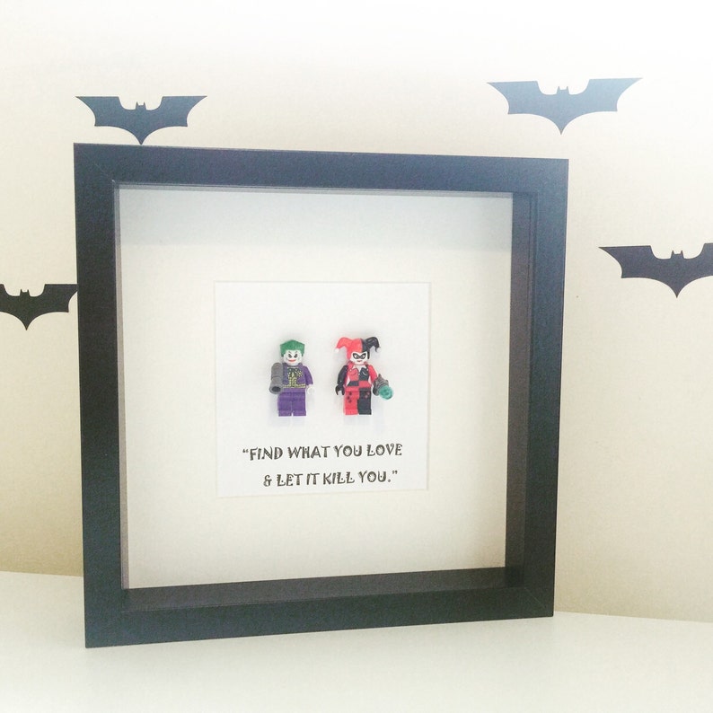 The Joker Harley Quinn Lego Gift Minifigure Frame Image 0