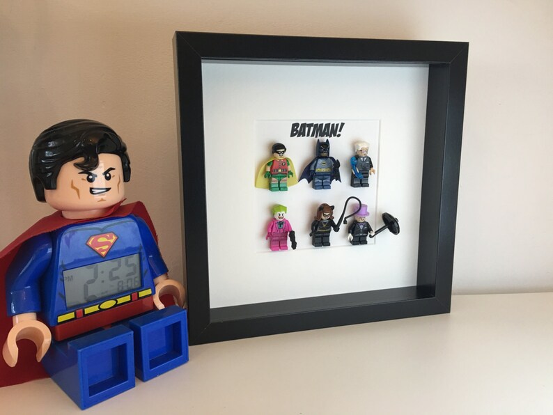 Retro Batman Gift Lego Mini Figure Frame Robin Image 0