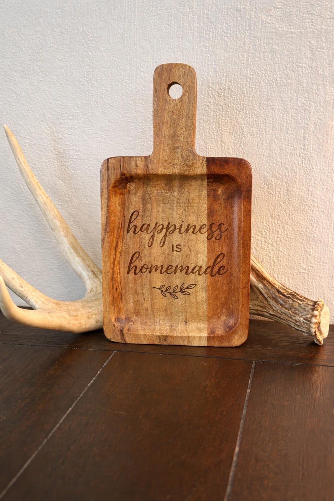 Rustic Silverware Rests Happiness is Homemade Engraved Wooden Spoon Rest | Rustic Farmhouse ...