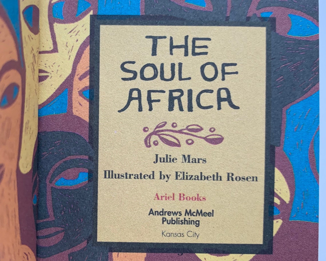 The Soul of Africa, 2.8" SMALL vintage book, illustrated by Elizabeth Rosen, vintage African myths, folktales, sayings and stories, photo 2 of 5