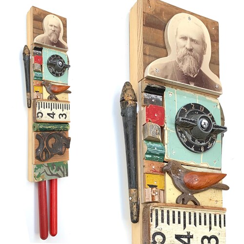 The Sum of his Parts, assemblage art shops portrait, 20