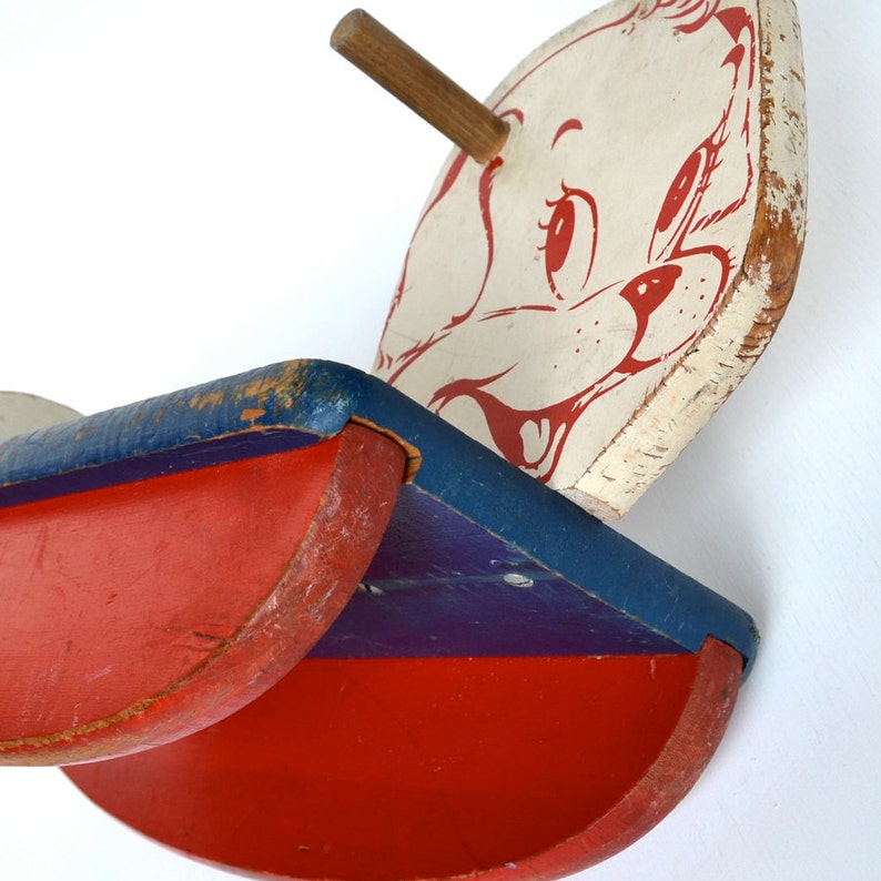 Vintage dog wood rocker baby size ADORABLE offered by Etsy