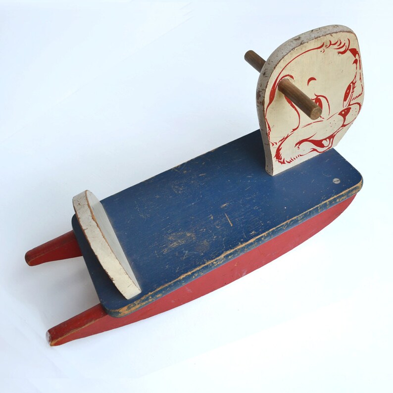Vintage dog wood rocker baby size ADORABLE offered by Etsy