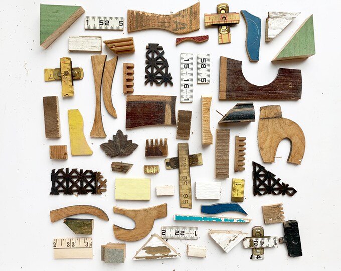 Nice Lot of Small Wood Bits and Pieces Ruler Pieces Found Etsy