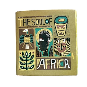 L&#39;anima dell&#39;Africa, piccolo libro vintage da 2,8 pollici, illustrato da Elizabeth Rosen, miti africani d&#39;epoca, racconti popolari, detti e storie