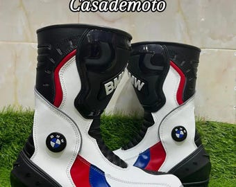 Botas de competición BMW Motorrad Style – Protección deportiva blanca para la conducción.
