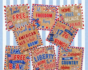 4th of July Editable Canva Banner Templates, Patriotic USA Signs, 8 Template Pack, USA 250th Anniversary Projector Tracing Digital Download
