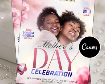 Bokningsflyer för maj, bokningsflyer för mors dag, öppettider för maj, flygblad för tider i maj, flygblad för hårflätor, peruker, fransar, redigerbar Canva