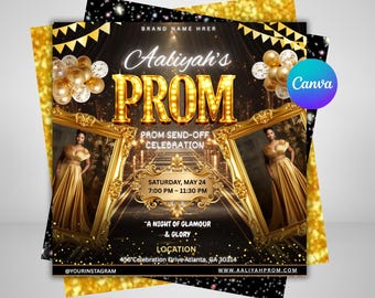 Flyer för balutdelning, gör-det-själv-balflyer, Canva-mall för balutdelning, balutdelningsevenemang, redigerbar, gör-det-själv-Canva, direktnedladdning