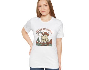 Western Gothic Shirt - Cute Cowboy Ghost Tee - Spooky Western - Boo Haw Halloween Shirt - Retro Desert Aesthetic - Trendy Cowgirl Gift
