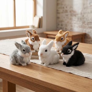 Realistische Plüsch Hase Figur - Handgefertigtes Miniatur Hase Modell - Sammler Wald Dekor