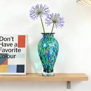 Vase d'anniversaire en verre fait main, décoration florale pour la maison et le jardin, cadeau parfait pour les amateurs de fleurs, présentoir d'arrangements floraux uniques, cadeau d'anniversaire