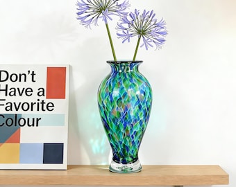 Birthday Handmade Glass Vase-Floral Home & Garden Decor - Perfect Gift for Flower Lovers,Unique Floral Arrangement Display Birthday Gift
