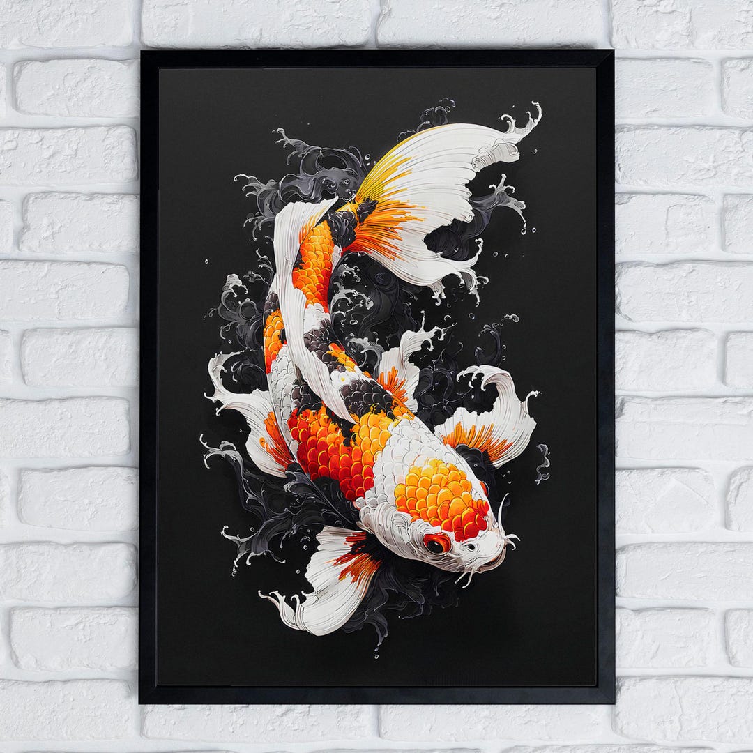 Elegant Koi Fish Art Print – Japanese Style Wall Decor - Etsy