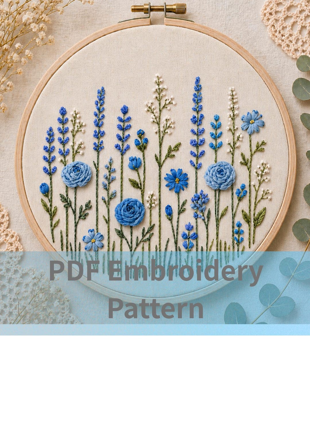 Wildflower Embroidery Pattern Floral Botanical PDF Hand Embroidery ...