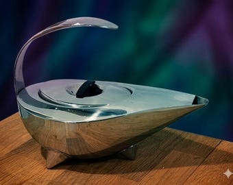 Rara tetera vintage "Naoko" de Bodum - Diseño de Carsten Jørgensen | Acero inoxidable pulido