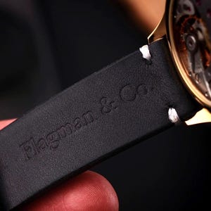 Leather strap on watch