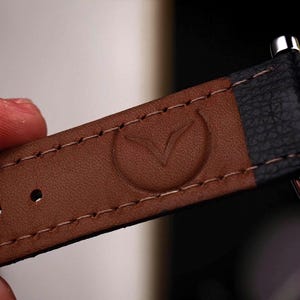 Leather strap on watch