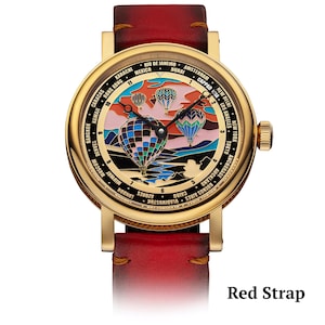 Red strap on Mechanical watch