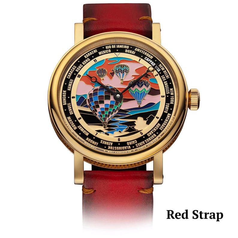 Red strap on Mechanical watch
