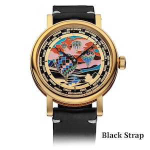 Black strap on Mechanical watch