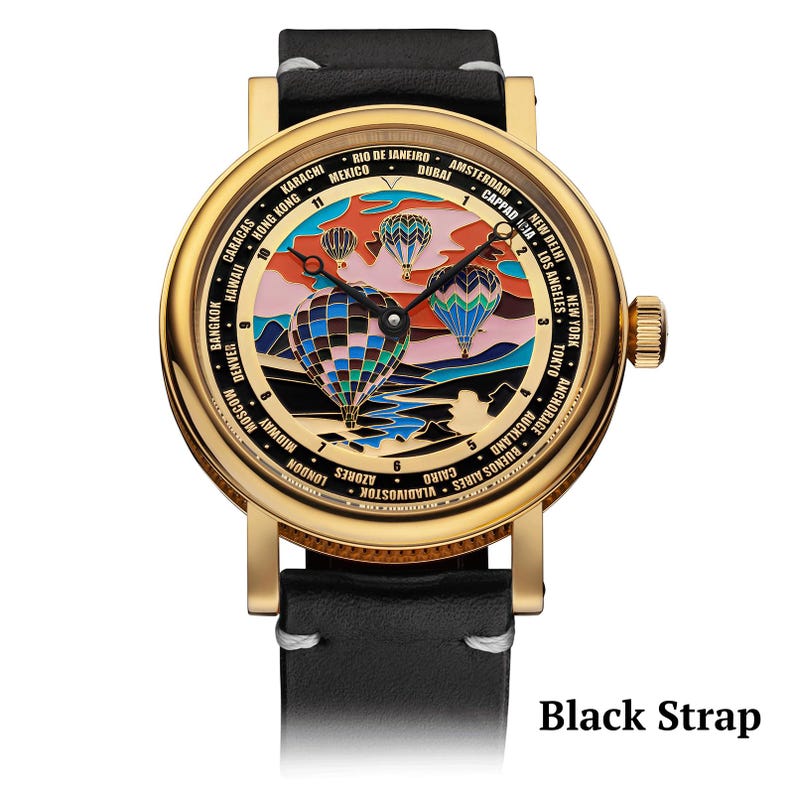 Black strap on Mechanical watch