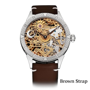 Brown strap on Masonic watch