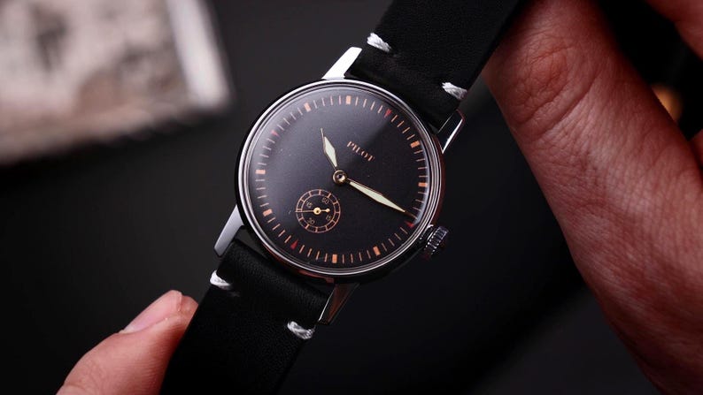 Pilot watch on hand