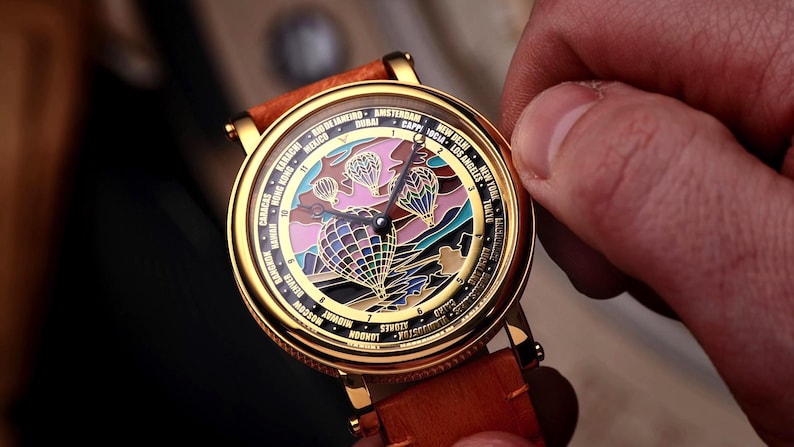 Art deco watch on hands
