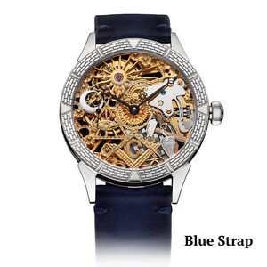Blue strap on Handmade watch
