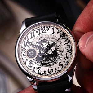 Handmade watch, Mechanical watch, Art deco watch, Artisan watch, Luxury mens watch, Gift for husband, Wedding gift, Gif for men