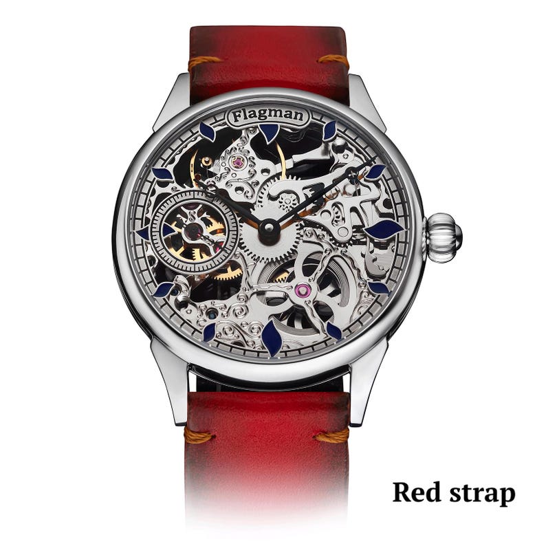 Red strap on White background