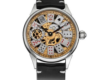 Card Table Watch, Artisan watch, Casino watch, Skeleton watch, Poker watch, Mechanical watch, Wedding gift, Gift for husband, Poker gift