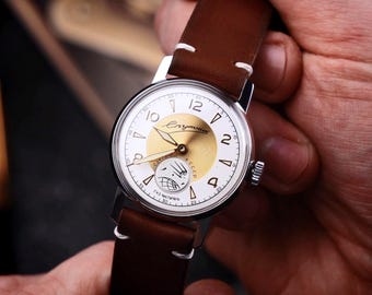 Vintage Pobeda watch, Soviet watch, Vintage soviet watch, USSR watch, Sputnik watch, Moon watch, Space watch, Gift for husband, Gift for men