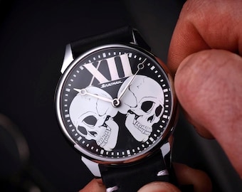 Handgefertigte Uhr, Mechanische Uhr, Ehe Uhr, Handwerker Uhr, Gravierte Uhr, Uhren für Männer, Geschenk für Mann, Hochzeitsgeschenk