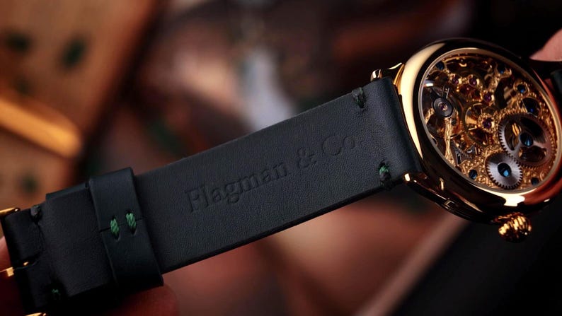 The back of the Flagman & Co. strap.