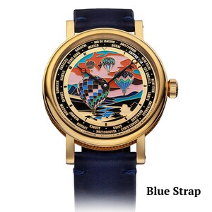 Black strap on art deco watch