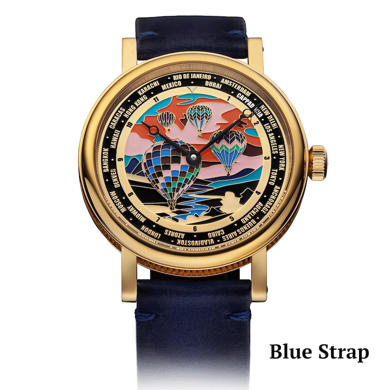 Black strap on art deco watch