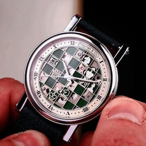 Schach Skelett Uhr, Handgefertigte Uhr, Automatikuhr, Mechanische Uhr, Handgefertigte Uhr, Geschenk für Mann, Hochzeitsgeschenk, Geschenk für Männer