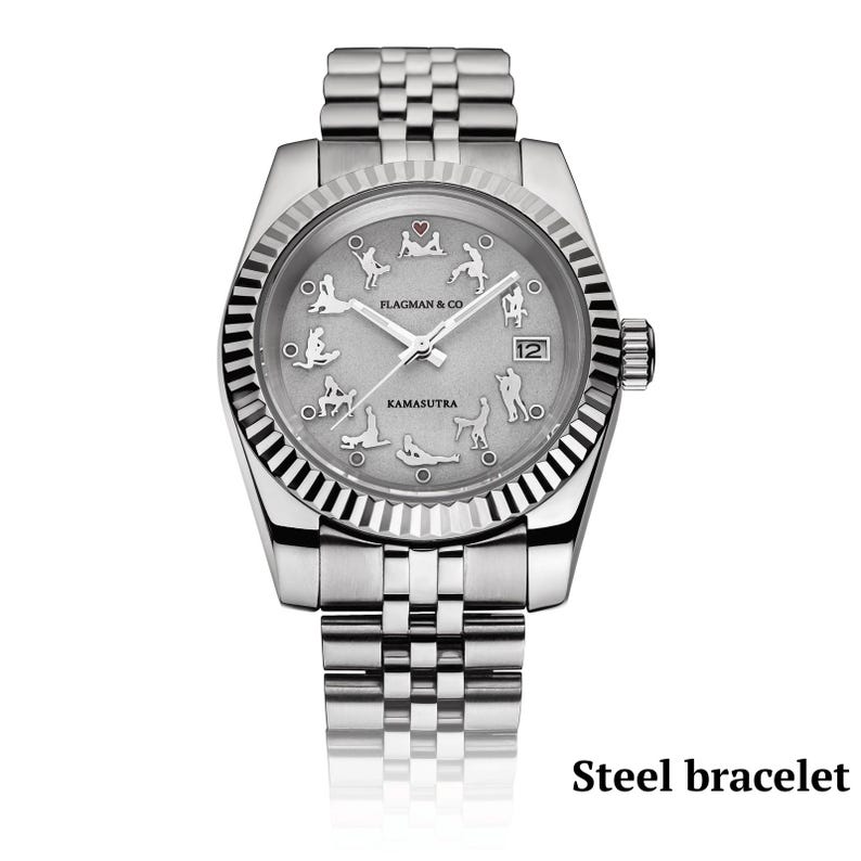 Steel bracelet On a white background