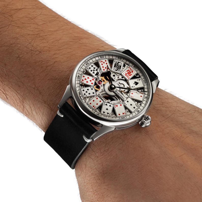 Skeleton Poker watch On a white background