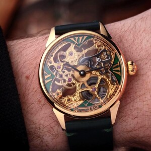 Skeleton watch on the wrist